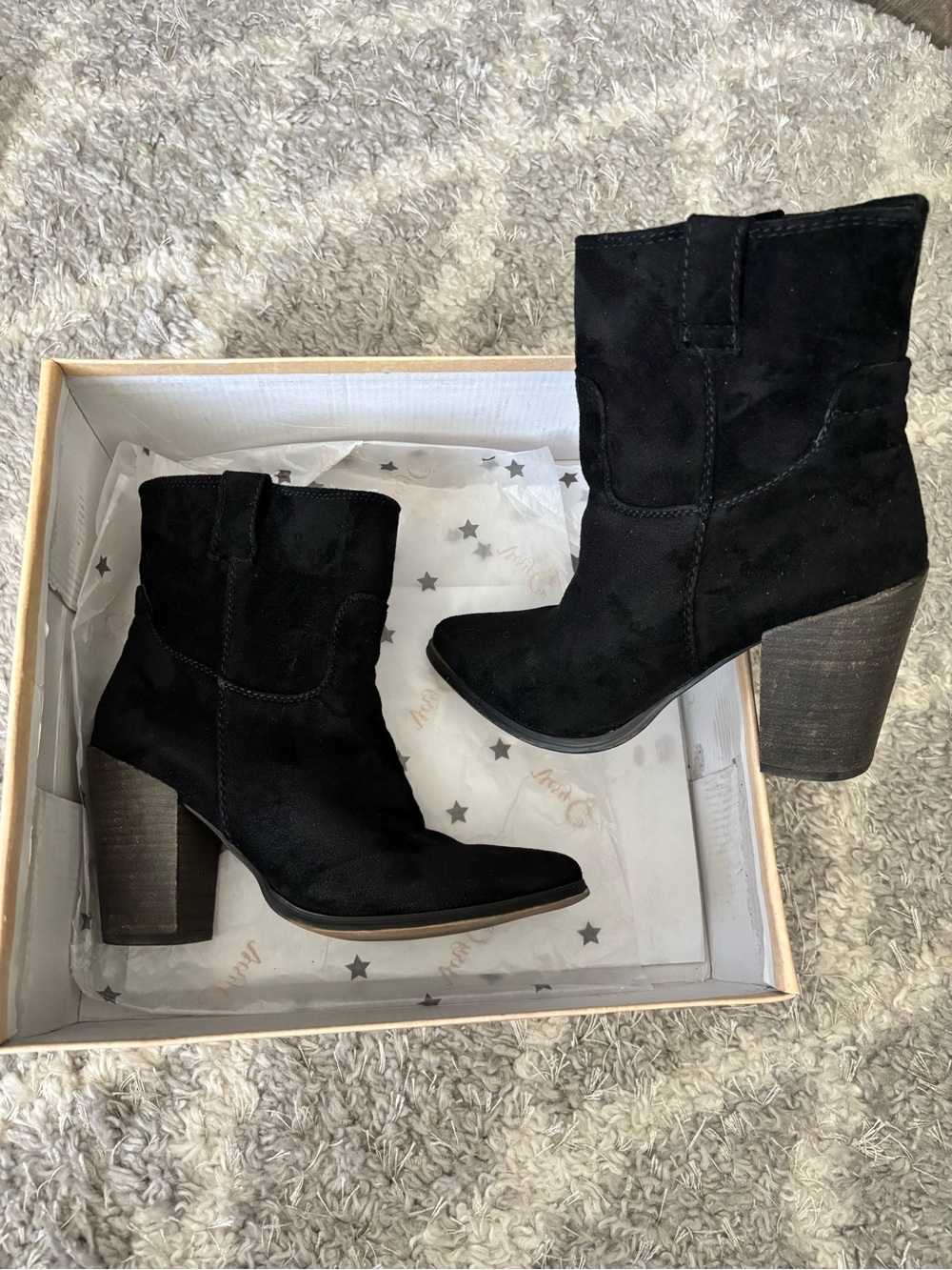 Black Suede Ankle Booties